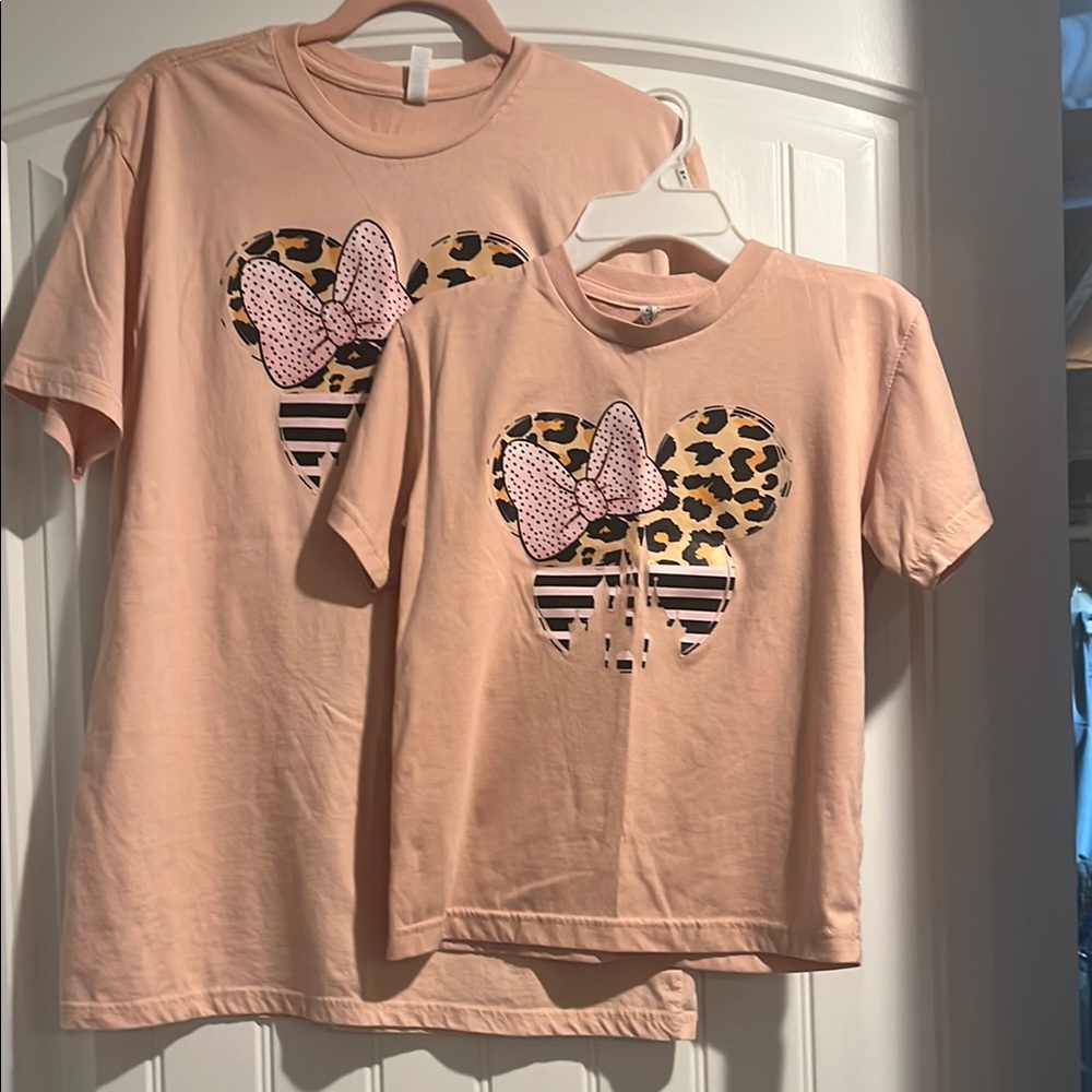 Mommy and Me light peach T- shirts - made for Disney, worn 1x Animal Kingdom.